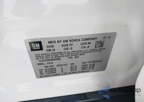 2019 Buick Encore Fwd Preferred from USA, damaged, VIN KL4CJASBXKB840366